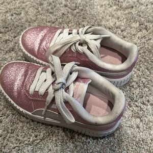 Pink glitter girls Puma shoes
